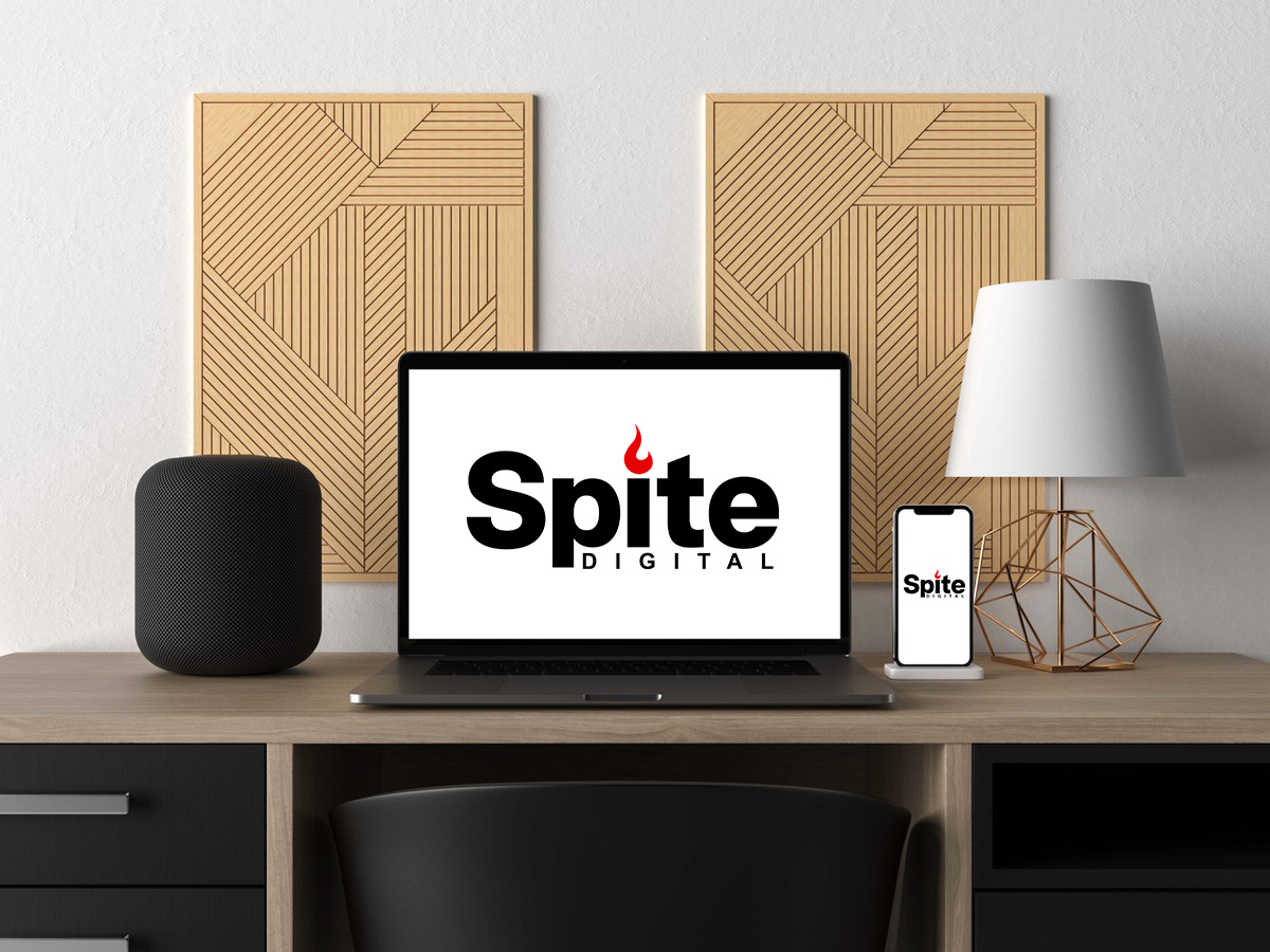 Spite Logo with Desk Mockup